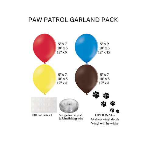 DIY Paw Patrol Theme Garland Pack