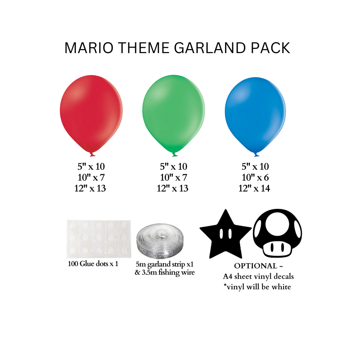 Diy Mario Theme Garland Pack – Talking Balloons