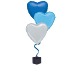 Bunch of 3 Mid Blue, Light Blue & Silver Foil Balloons | 18" | Father's Day