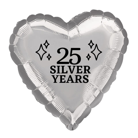 25 Silver Years Vinyl Message Foil