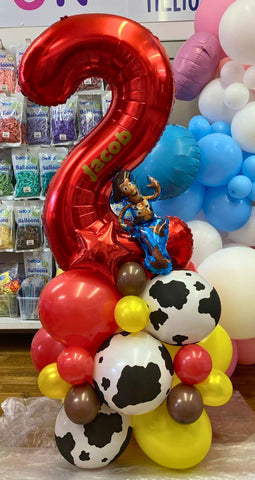 DIY Toy Story Woody Theme Balloon Number Stack