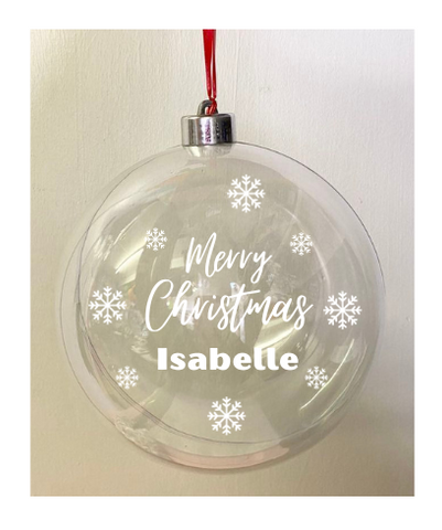 Large Personalised Name Fillable Bauble| Collection Only