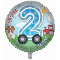 Farm & Tractor Age 2 Foil Balloon | 18"