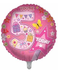 Flowers & Fancies Age 5 Foil Balloon | 18"