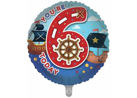 Ship Ahoy Age 6 Foil Balloon | 18"