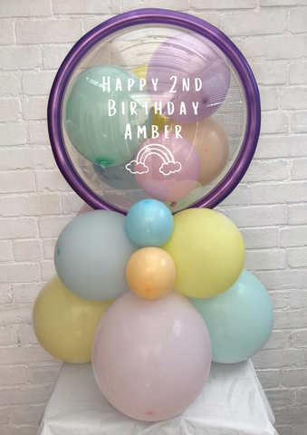 Happy Birthday Pastel Rainbow Personalised Table Topper Display