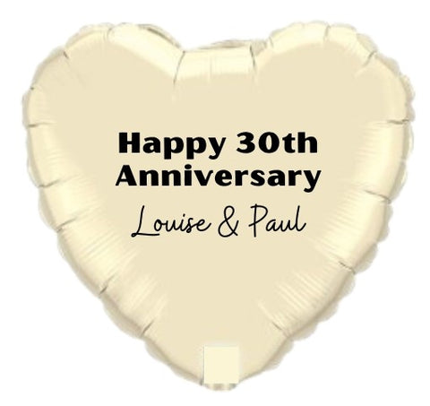 Personalised Happy 30th Anniversary Vinyl Message Foil