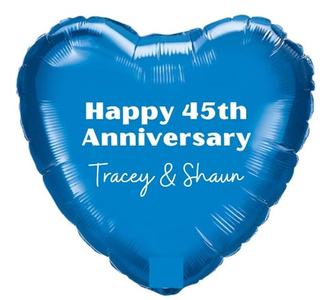 Personalised Happy 45th Anniversary Vinyl Message Foil