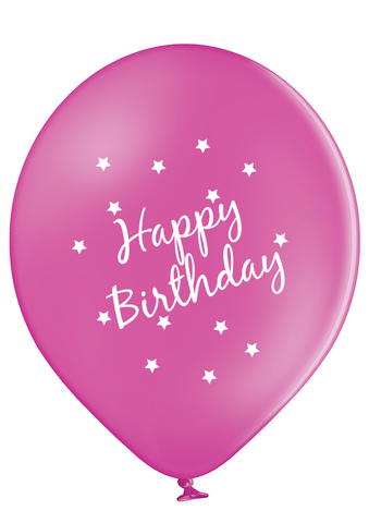 Pinks Latex Preprinted Happy Birthday Balloons | 12" | 10 Pack