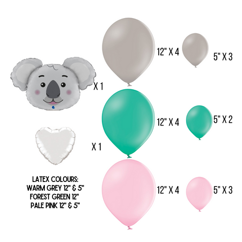 DIY Koala Theme Balloon Number Stack