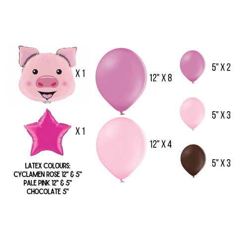 DIY Pig Theme Balloon Number Stack