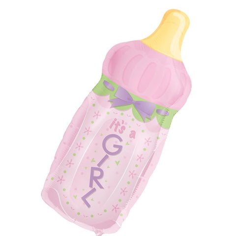 Foil Shape Baby Bottle Pink Balloons P30