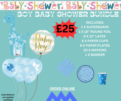 Baby Boy Baby Shower Theme Party Bundle | WEBSITE ONLY OFFER
