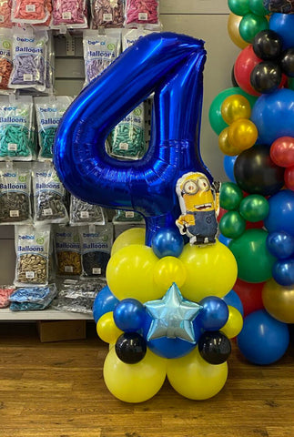 DIY Minions Theme Balloon Number Stack