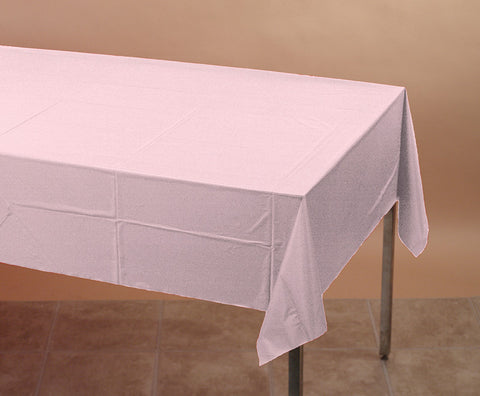 Classic Pink Plastic Table Cover | 54"x108"
