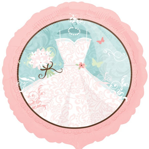 Foil Round Something Blue Wedding Dress Balloons | 18"