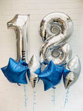 2 x 34" Number Bunch with Four Stars and Personalisation