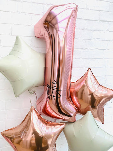 1 x Personalised 34" Number and Bunch of 4 Stars | WEBSITE ONLY OFFER