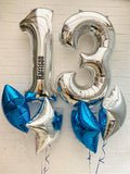 2 x 34" Number Bunch with Four Stars and Personalisation