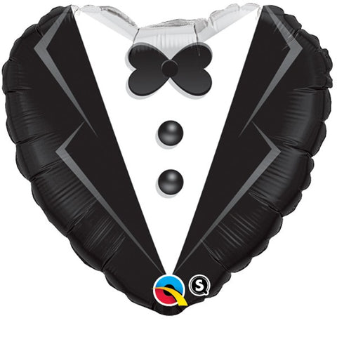 Tuxedo Heart Shaped Foil Balloon | 18"