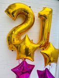 2 x 34" Number Bunch with Four Stars and Personalisation