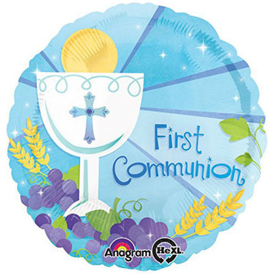 Blue First Communion Round Foil | 18"