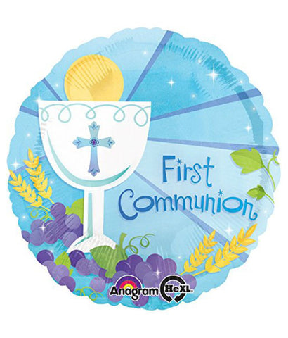 Blue First Communion Round Foil | 18"