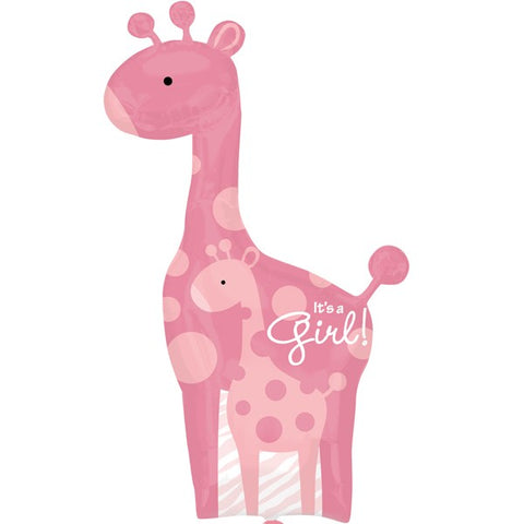 Foil Shape Giraffe & Baby Girl Balloons P35