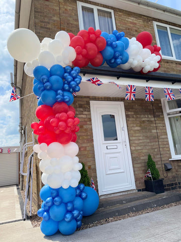 Organic Garland - Red, White and Sapphire Blue