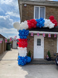 Organic Garland - Red, White and Sapphire Blue