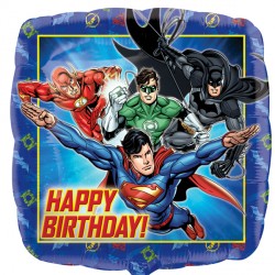 Foil Square Justice League Birthday Balloon | 18"