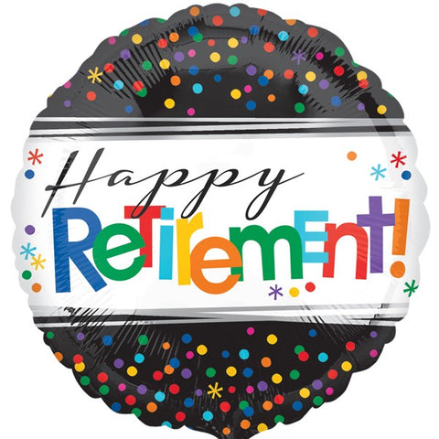 Happy Retirement Rainbow Polka dot Foil Balloon | 18" | S40