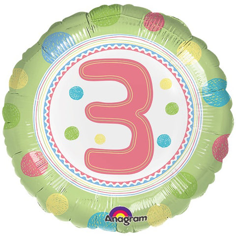 3rd Birthday 'Spot On' Foil Balloon | 18"