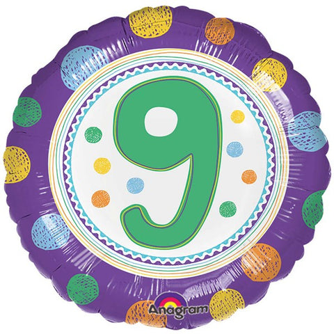 9th Birthday 'Spot On' Foil Balloon | 18"