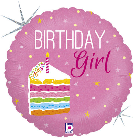 Birthday Girl Cake Foil Balloon | 18"