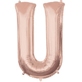 Foil Letters Metallic Rose Gold Balloons | 34"