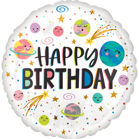 Space 'Happy Birthday' Foil Balloon | S40 | 18"