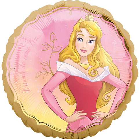 Foil Round Disney Princess Once Upon a Time Aurora Birthday Balloon | 18"