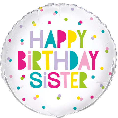 Happy Birthday Sister  | 18" Foil