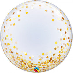 Bubble Deco Confetti Dots Gold Balloon | 24"