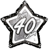 Multiple Designs - Foil Star Black Milestone Birthday Balloons | 18"