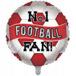 No.1 Football Fan Red and White Foil | 18"