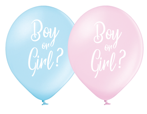 Latex Preprinted Gender Reveal Balloons | 12" | 10 Pack