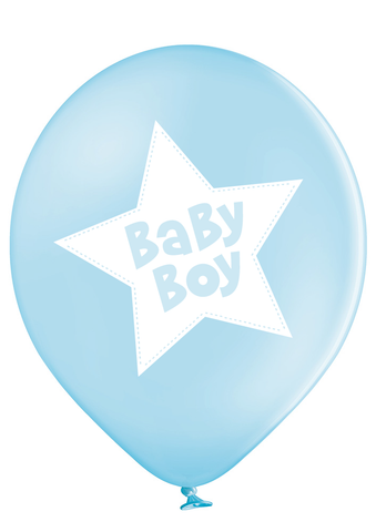 Latex Preprinted Baby Boy Star Balloons | 12"| 10 Pack