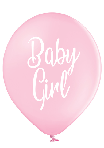 Latex Preprinted Baby Girl Script Balloons | 12"| 10 Pack