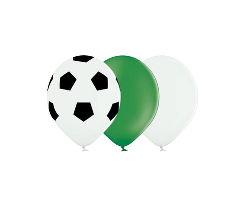 10 pack of 12" Football, Green & White Latex Balloons - Saudi Arabia Flag