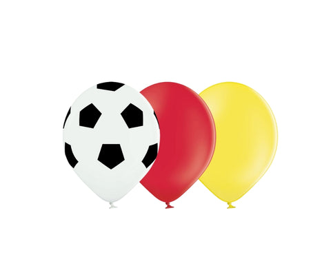 10 pack of 12" Football, Red and Yellow Latex Balloons - SPAIN FLAG