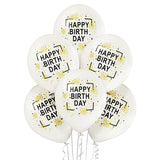 Latex Metallic Happy Birthday Balloons | 12" | Pack of 6