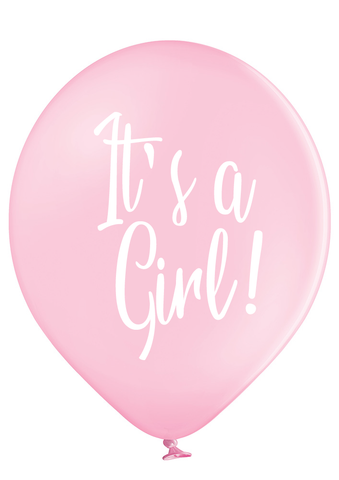 Latex Preprinted It's A Girl Script Balloons | 12" | 10 Pack