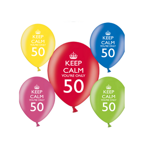 Latex Preprinted Keep Calm You're Only 50 Balloons | 12" | 10 Pack